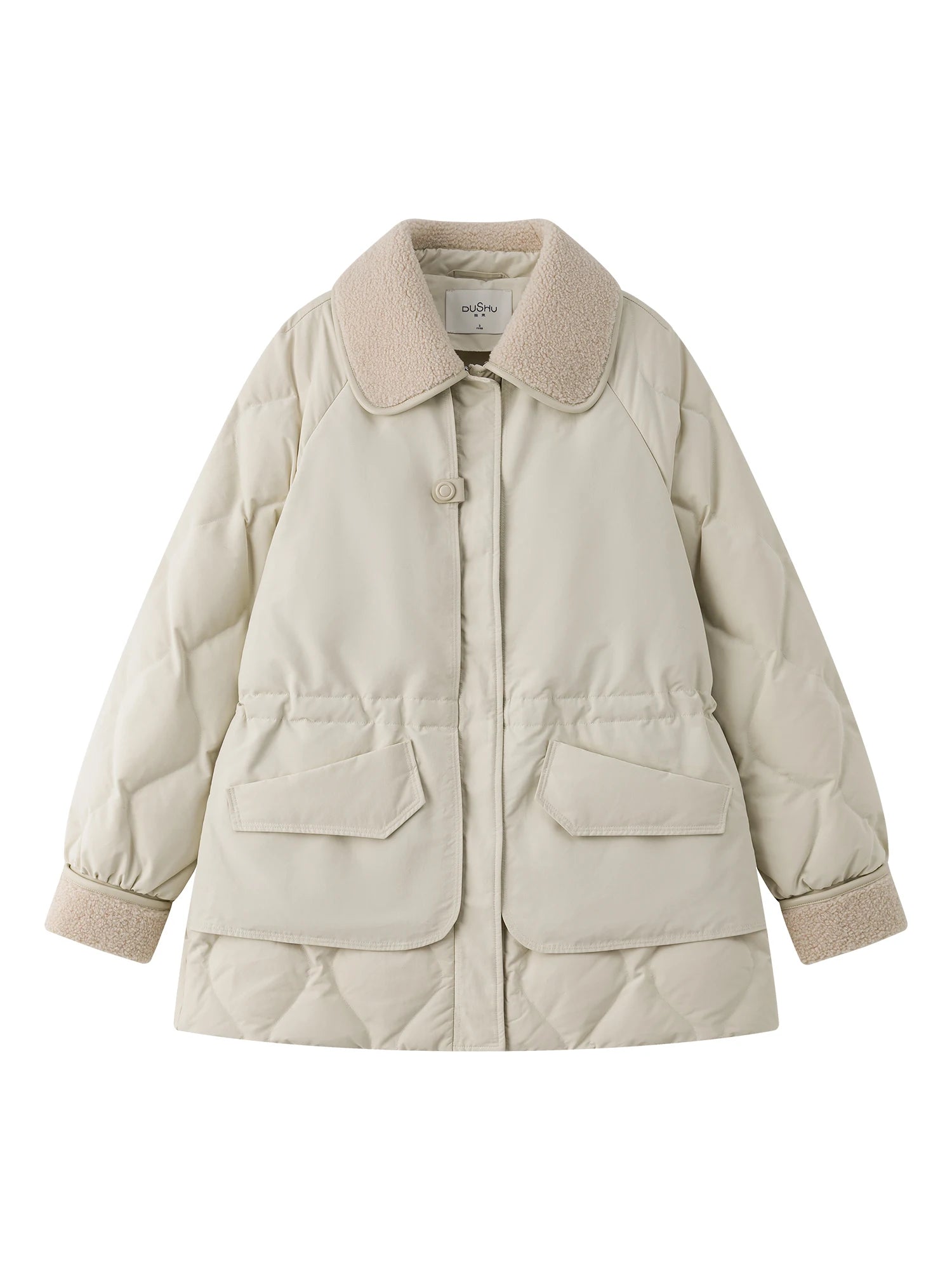 DUSHU 2025 Winter Women's Casual Waist-Defining Down Jacket - White Duck Down Filled Soft Outerwear for Everyday Comfort
