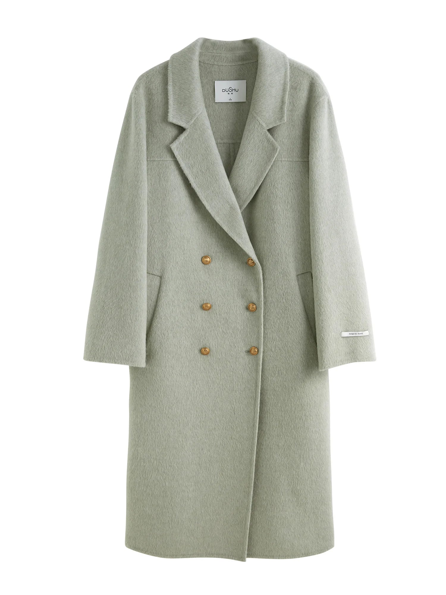 DUSHU 100% Wool Coat 2024 Winter Vintage Wool Coat Casual Loose Brown Black Women Casual Double Wool Coat 24DS84268