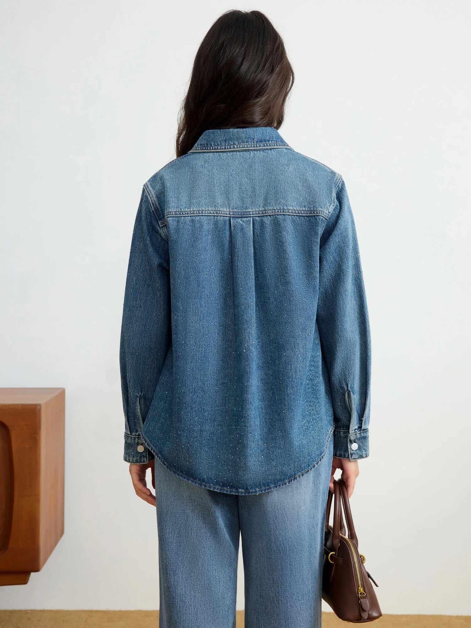 DUSHU Fashion Denim Shirt Long-sleeved Jacket 2025 Spring Summer New Holiday Season Top Commuter Versatile Jacket 25DS81066