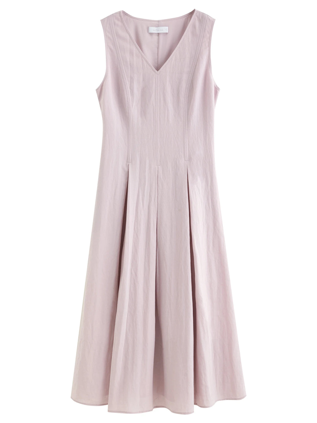 DUSHU 2026 Spring Women's Two-Tone Waist-Defining Sleeveless Maxi Dress - Linen Blend Elegant Long Dress for Vacation