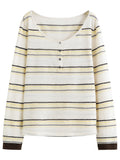 DUSHU 2026 Spring Women's Striped Sleeveless Two-Piece Set - Casual Comfort Fit Vest Top with Contrast Trim for Daily Outings