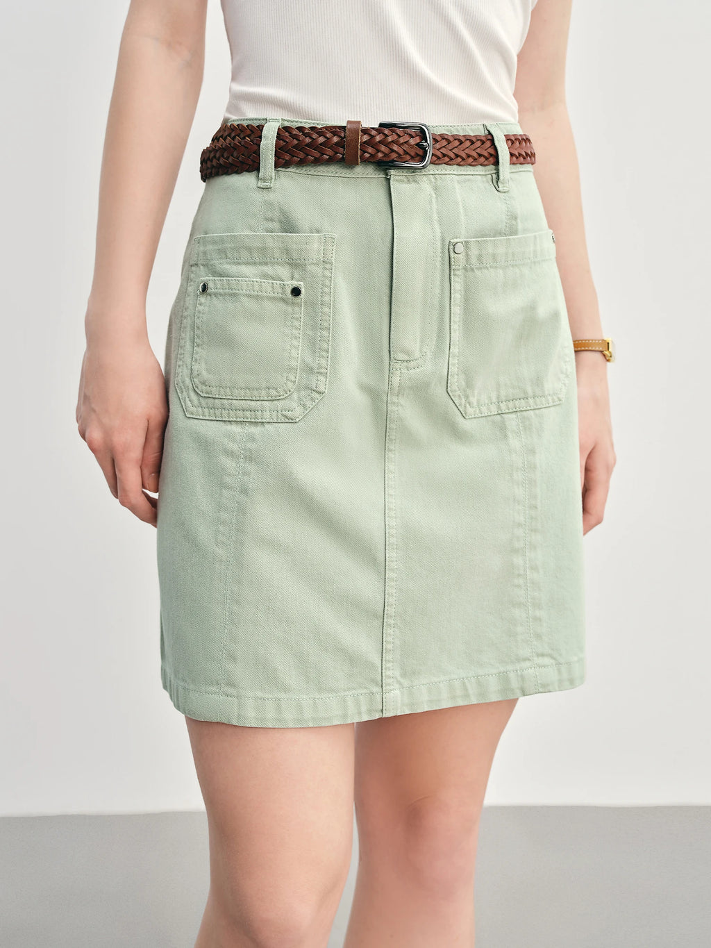 DUSHU Plus-Size Women's High Waisted Jeans Skirt Slimming Fit Skirt for Plus Girls in New Summer Collection 2025 Skirt 25DS82858