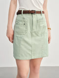 DUSHU Plus-Size Women's High Waisted Jeans Skirt Slimming Fit Skirt for Plus Girls in New Summer Collection 2025 Skirt 25DS82858