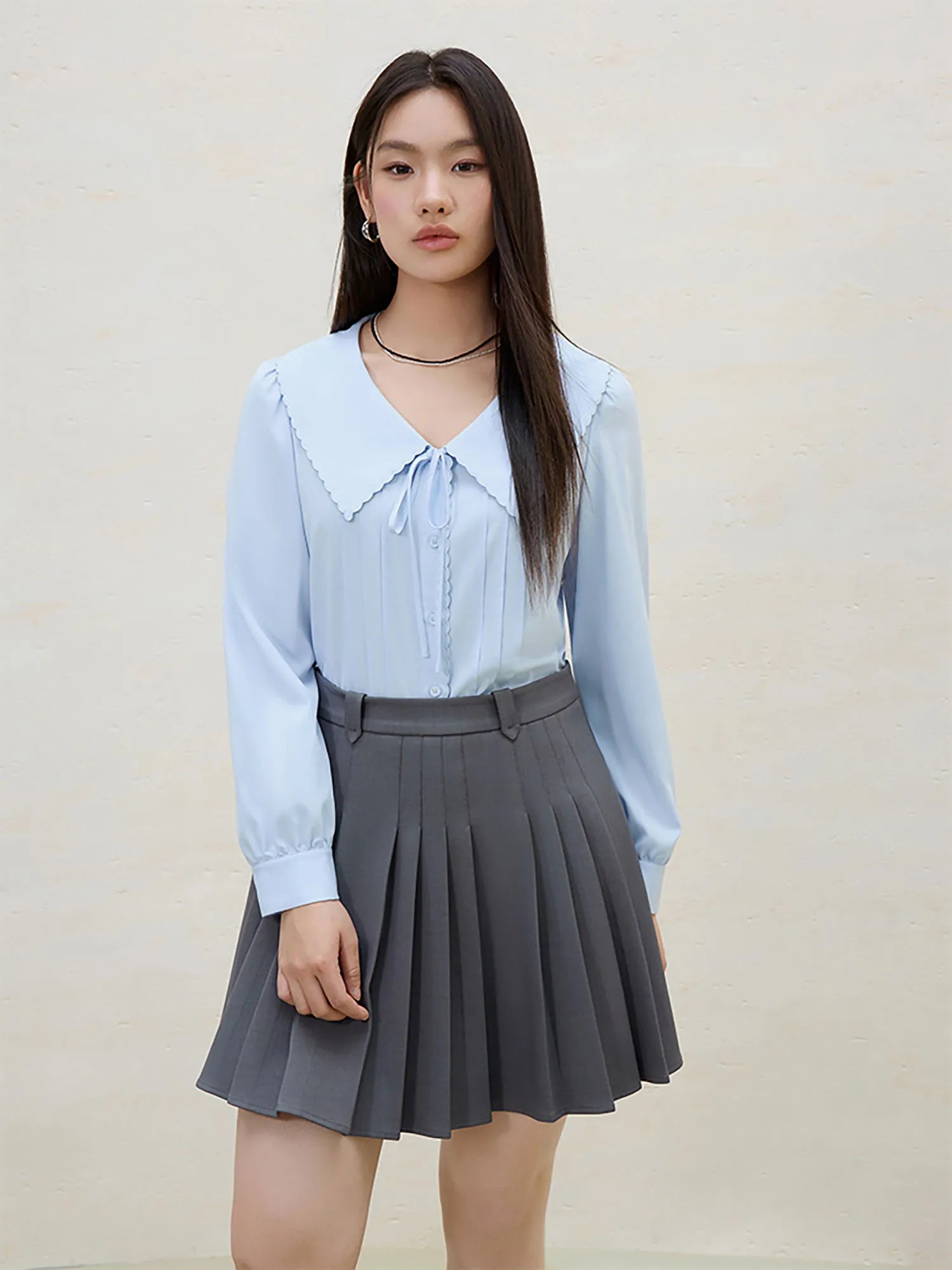 DUSHU Plus Size Spring Modal Doll Collar Shirt 2025 Spring New Anti-wrinkle Micro Tops All-match Casual Women Wear 25DS81187