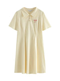 DUSHU Academy Style Fashionable Dress Summer 2024 New Casual Slimming POLO Casual Loose Women White Dress 24DS82481