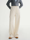 DUSHU Plus-size Women's Oversized Wide-leg Drawstring Cargo Pants Winter 2025 Collection Relaxed Rhythm Casualwear Winter New