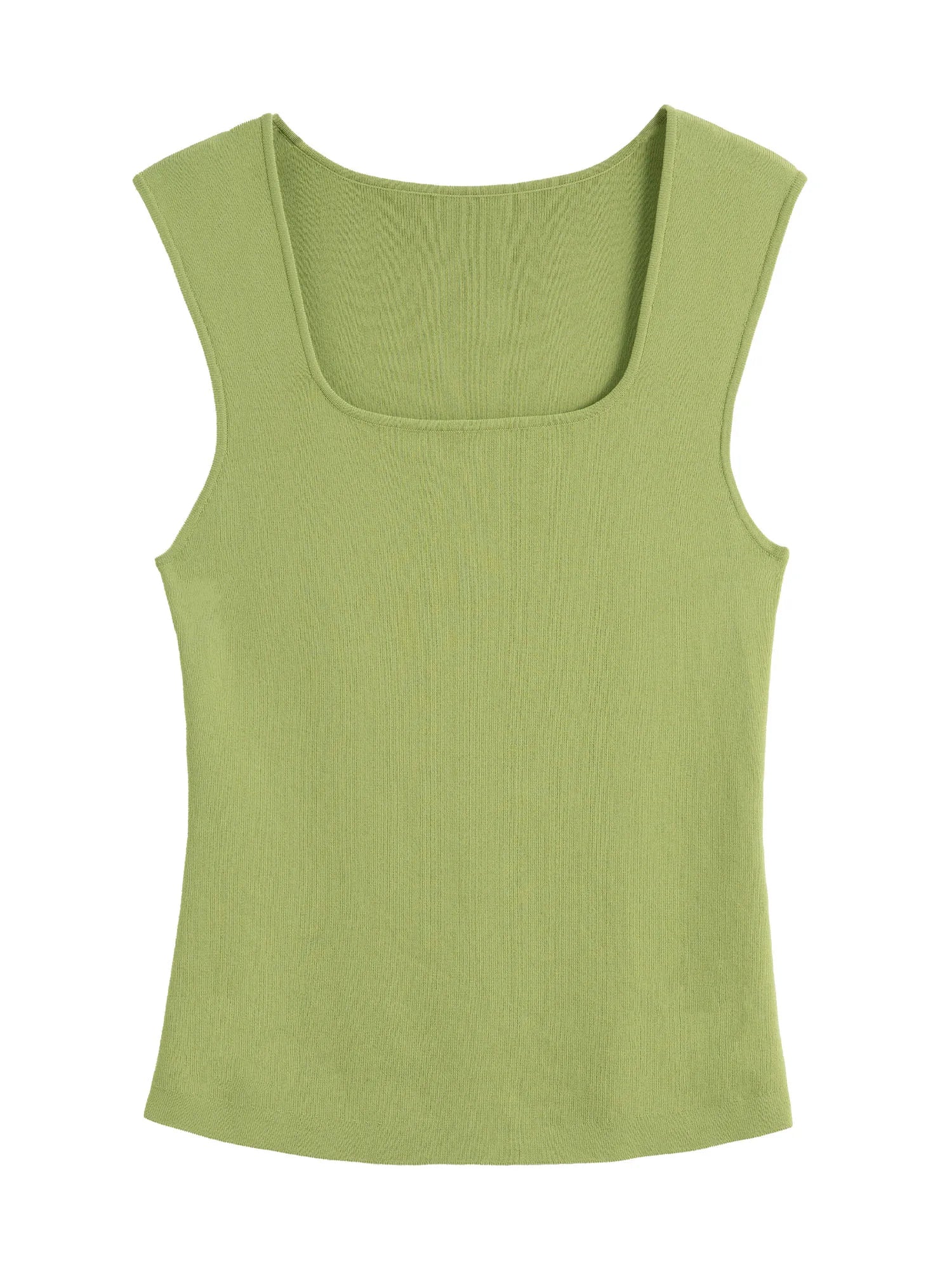 DUSHU Single Bundle Women's Clothing 2025 New Simple Knitted Camisole Vest Fashionable Big U-neck Versatile Top 25DS81209