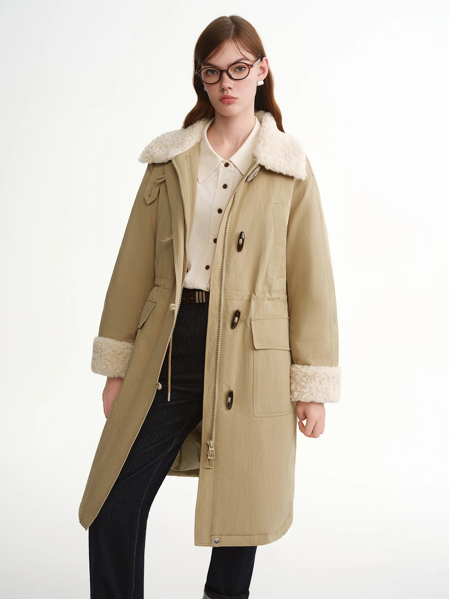 DUSHU Plus-Size Women's Soft Snowy Retro Bulldog Buttons 2025 Winter New Arrival Down Jacket Winter Prep Style Cozy Outerwear