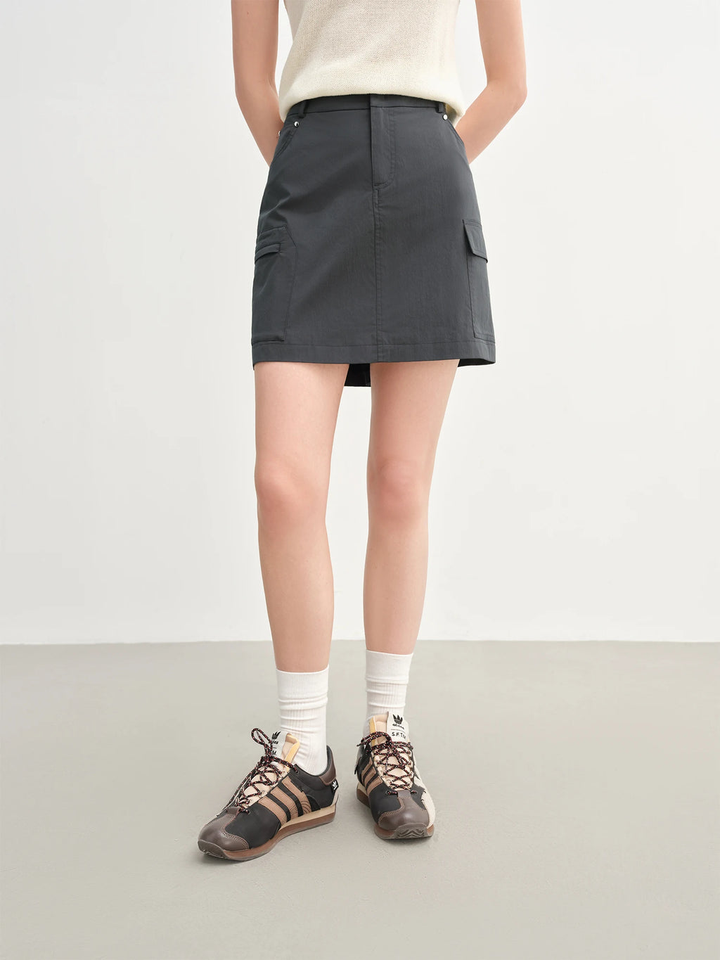 DUSHU Sweet Cool Workwear Short Skirt Women 2025 Summer New Fashion Commuting Functional Style A-line Skirt 25DS82765