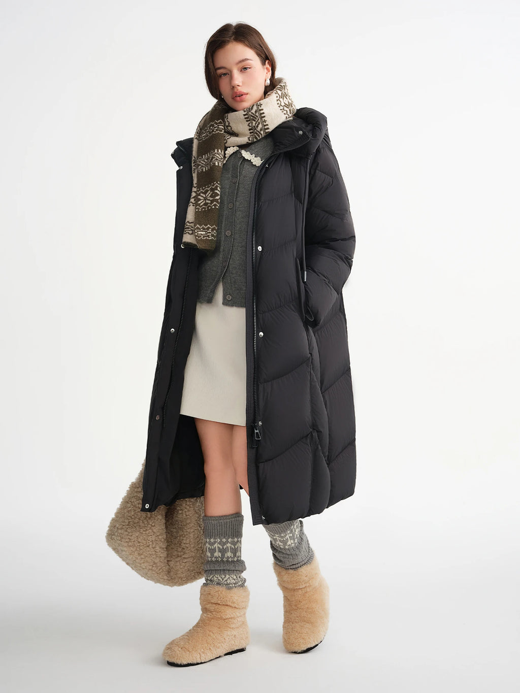 DUSHU Women Cozy Warm Bread Standing Collar Hooded Down Jacket Winter 2025 NewTriple Protection Short Long Versions Available