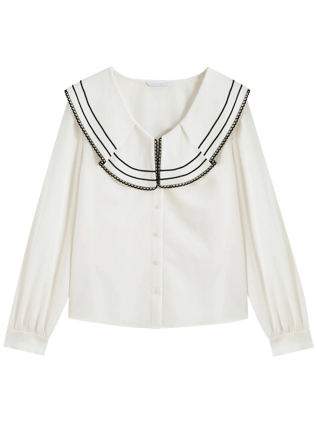 DUSHU Plus Size Women Clothing 2025 New Doll Collar Long-sleeved Shirt Female Design Niche Chic Casual Loose Tops 25DS81067