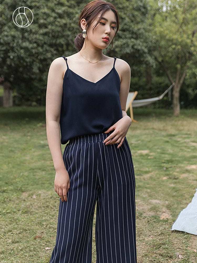 DUSHU Casual Streetwear Women Cami Tops Sexy V Neck Summer Black Tank White Elegant Sleeveless Cute Ladies Clothes