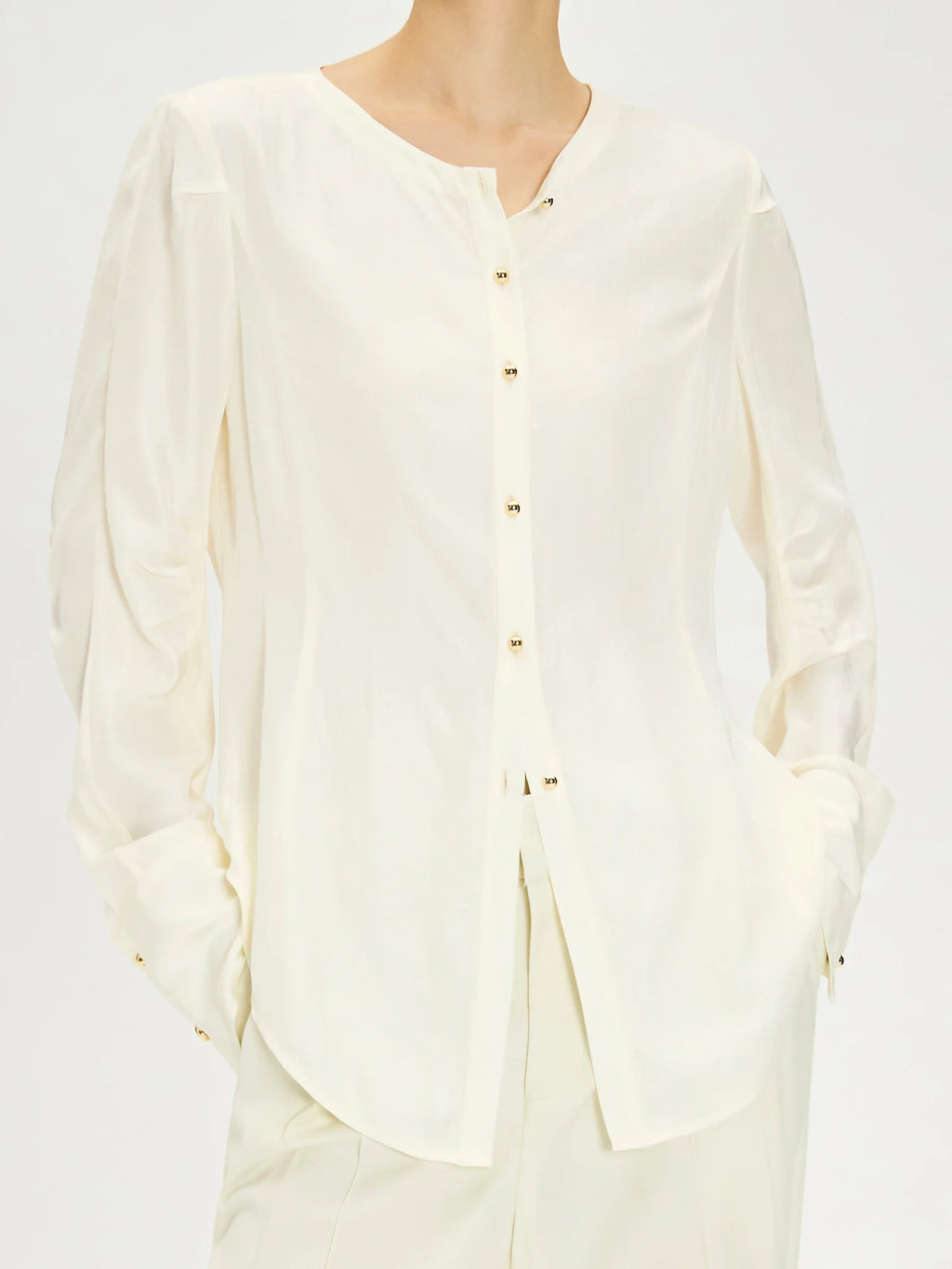 DUSHU High End Acetate Shirt 2024 Autumn New Item Commuting Daily Versatile Women Casual Loose Shirts 24DH83014