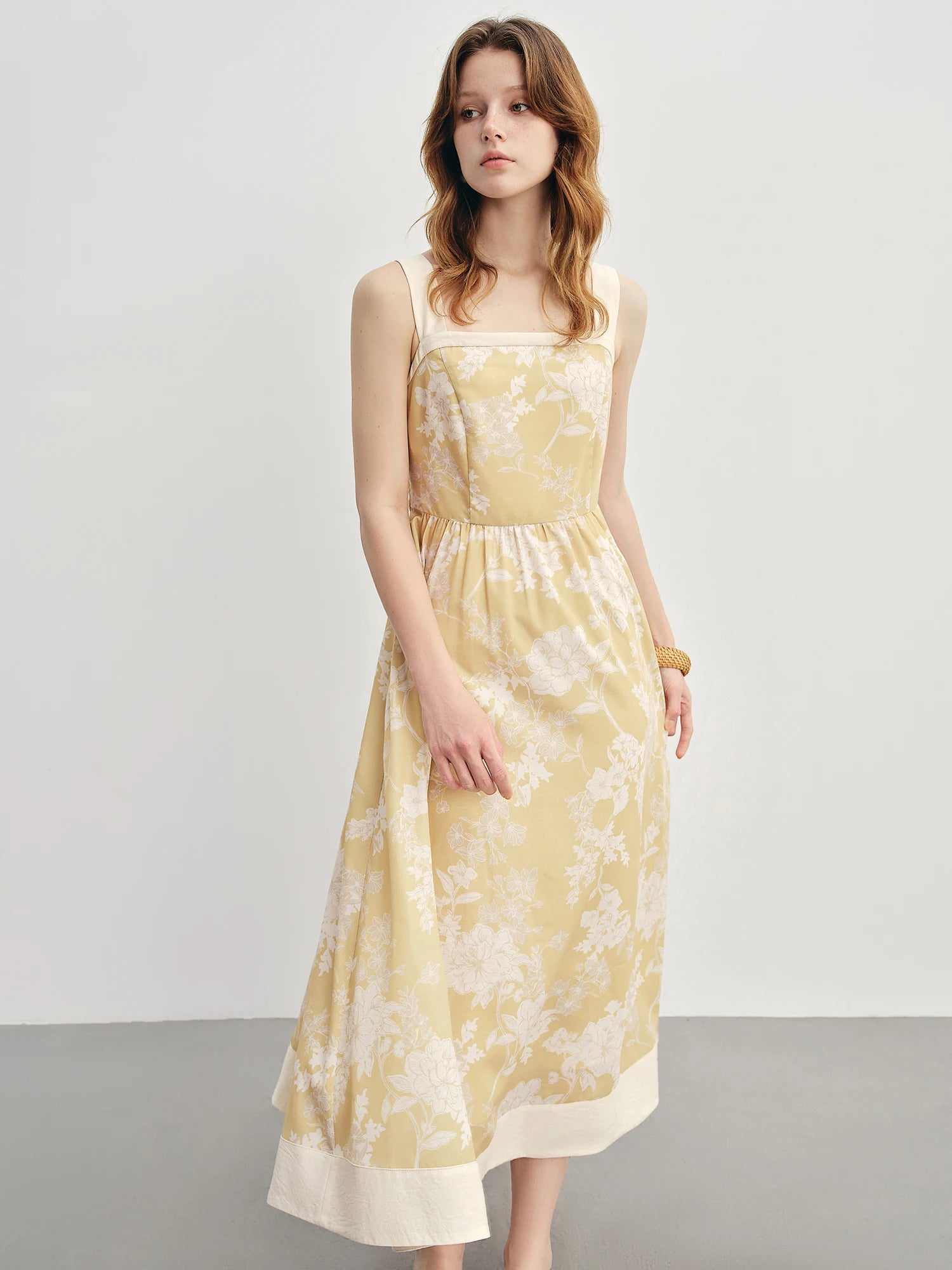 DUSHU Plus Size Women's Vintage Print Resort Dress 2025 Summer New Arrival Perfect for Business Casual Daily Wear 25DS88007