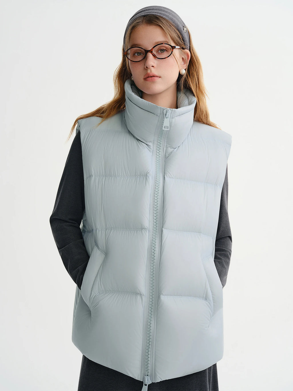 DUSHU New Arrival Women Thermal Down Vest 2025 Winter Double Zip Lightweight Warm Sleeveless Jacket for Outdoor Travel Commuter