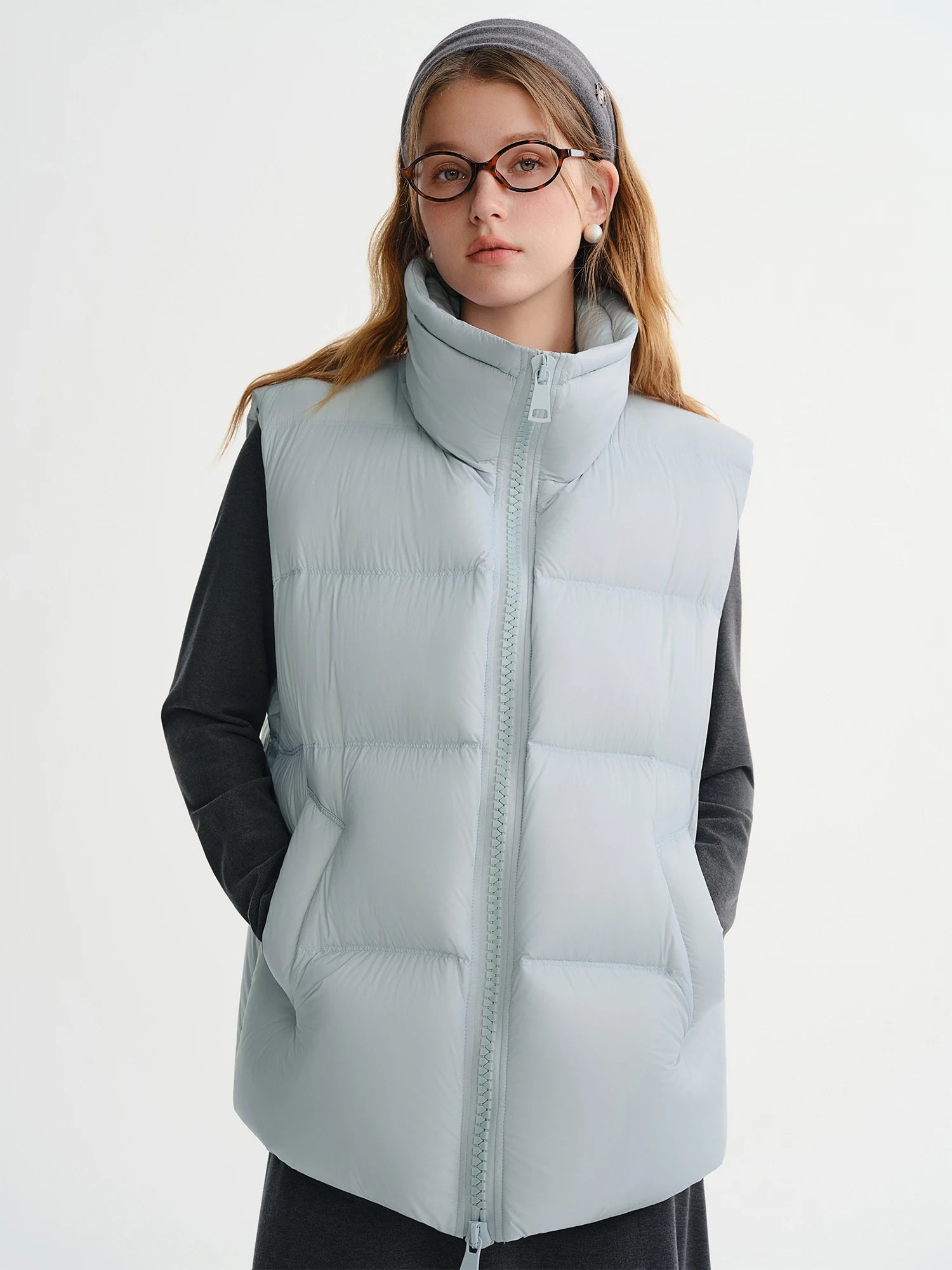 DUSHU New Arrival Women Thermal Down Vest 2025 Winter Double Zip Lightweight Warm Sleeveless Jacket for Outdoor Travel Commuter