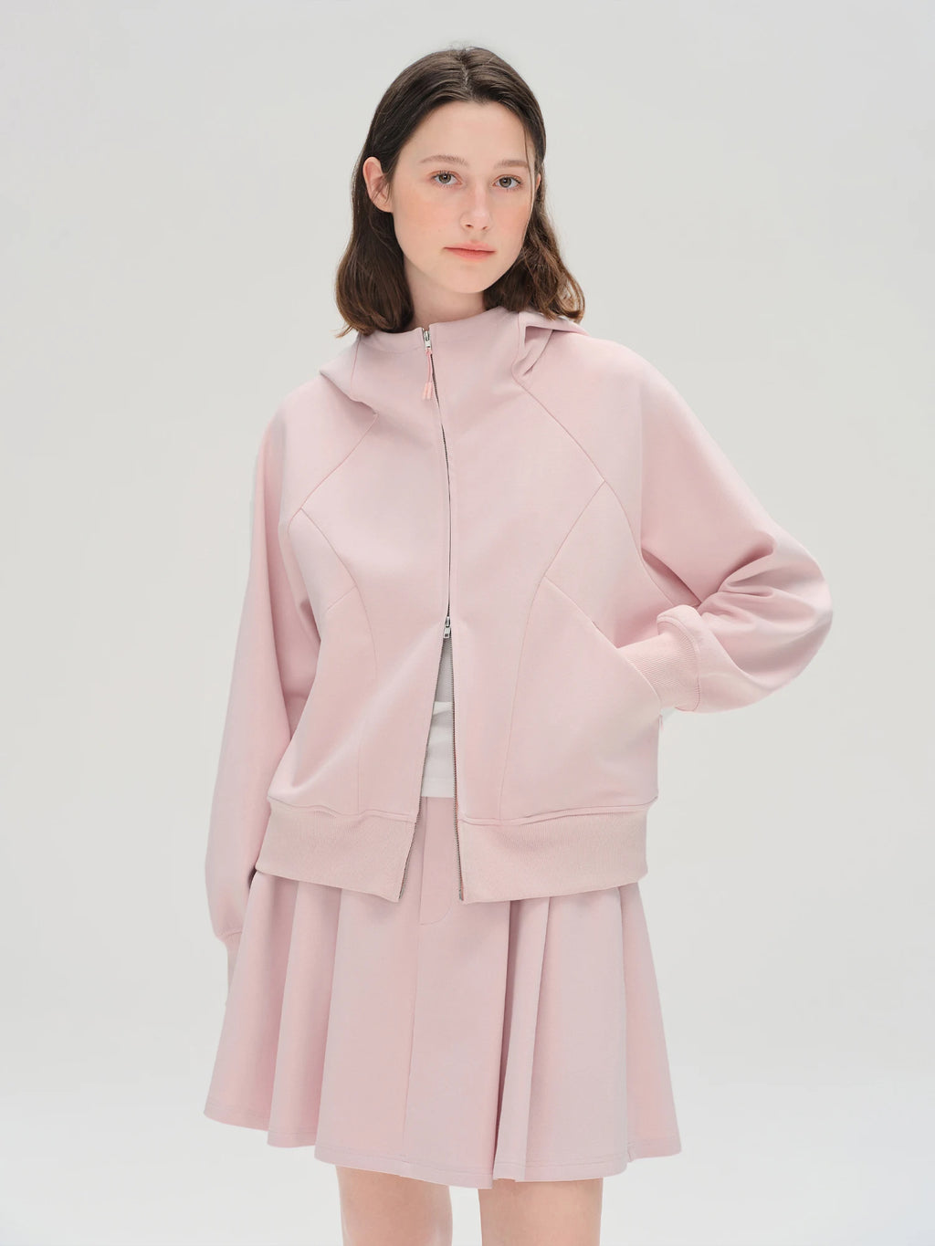 DUSHU Plus-size Women's Strawberry Milk Fall 2025 Simple Hoodie and Skirt Set Hoodies Skirts Pants Sets