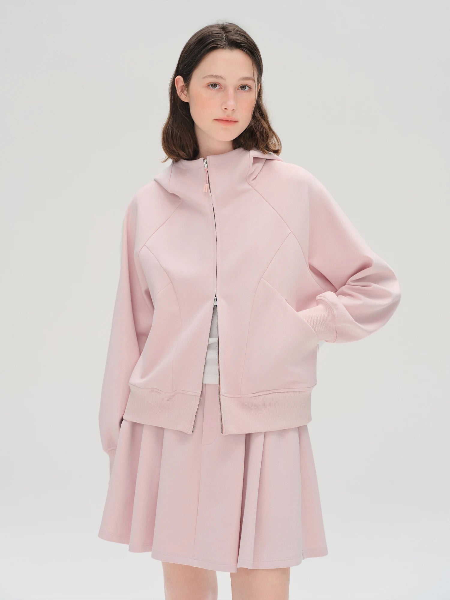 DUSHU Plus-size Women's Strawberry Milk Fall 2025 Simple Hoodie and Skirt Set Hoodies Skirts Pants Sets