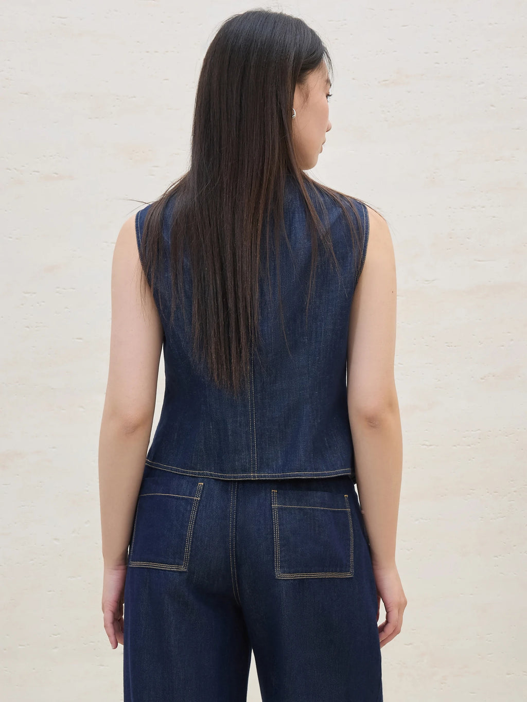 DUSHU 2025 Summer Plus Size Women's Free Denim Vest & Jacket Set - Retro Casual Two-Piece Outfit for Street Chic