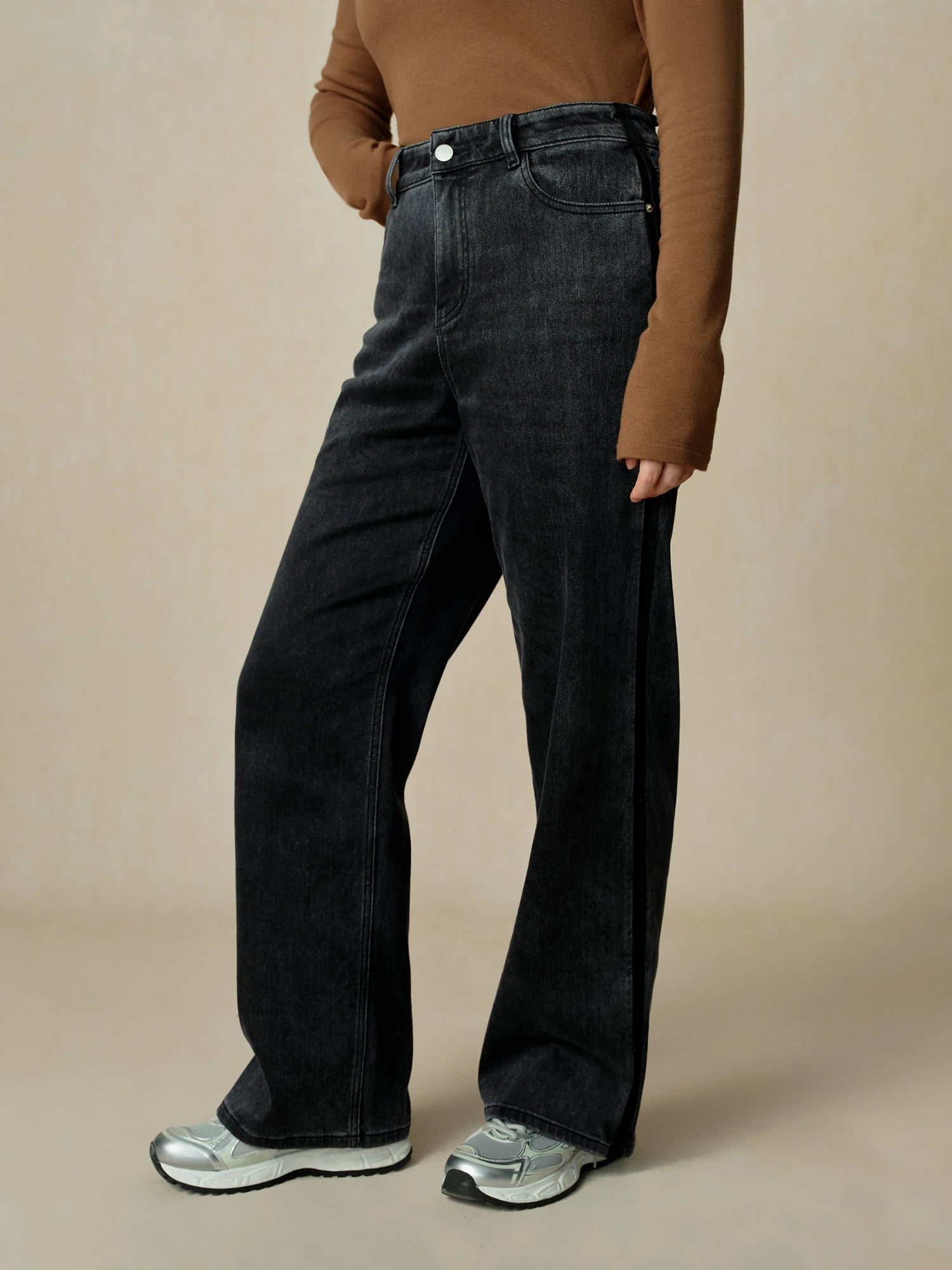 DUSHU Women Winter Thick Jean Pear Shape Apple Shape Female Denim Black Straight Pants 24DX84504+24DX84214+24DX84505+24DX84496