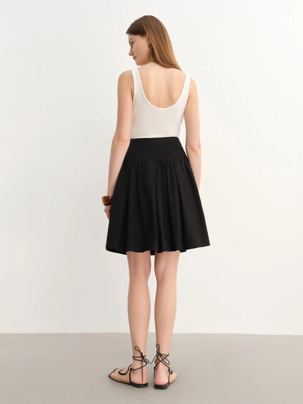 DUSHU Chic Casual Black Slimming Design Versatile A-Line Skirt - 2025 Summer New Arrival Skirts for Women 25DS82839