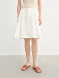 DUSHU Minimalist French Elegant Style Pleated A-line Skirt 2025 Summer New Commute Versatile Short Skirt for Women 25DS82756