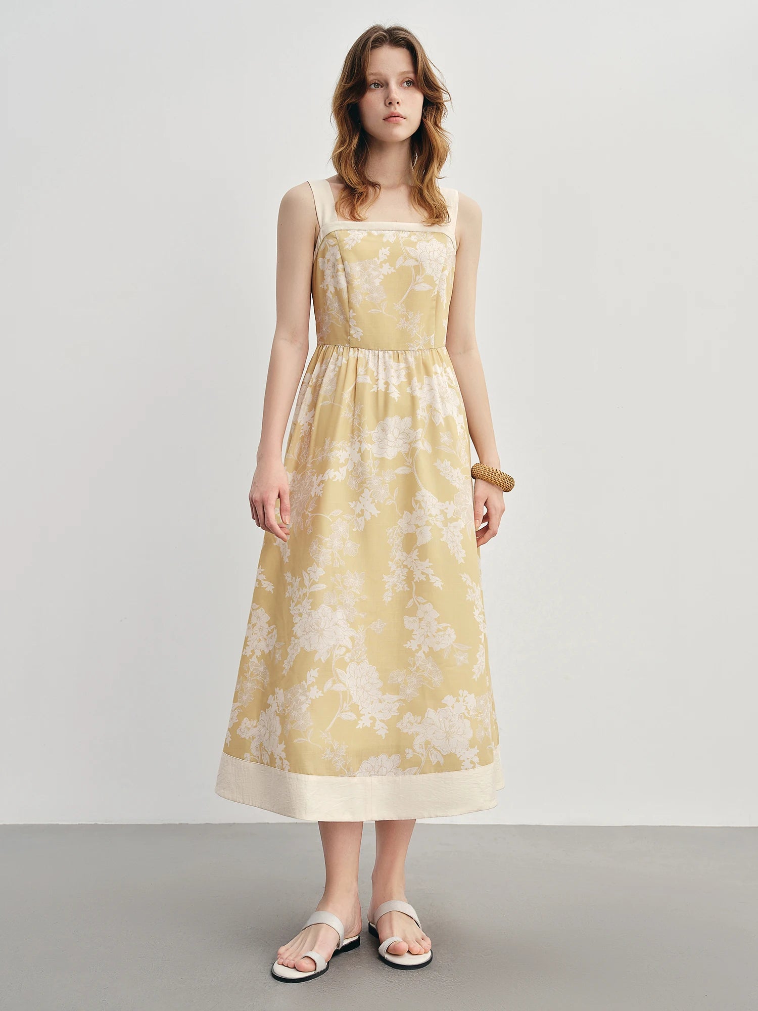 DUSHU Plus Size Women's Vintage Print Resort Dress 2025 Summer New Arrival Perfect for Business Casual Daily Wear 25DS88007
