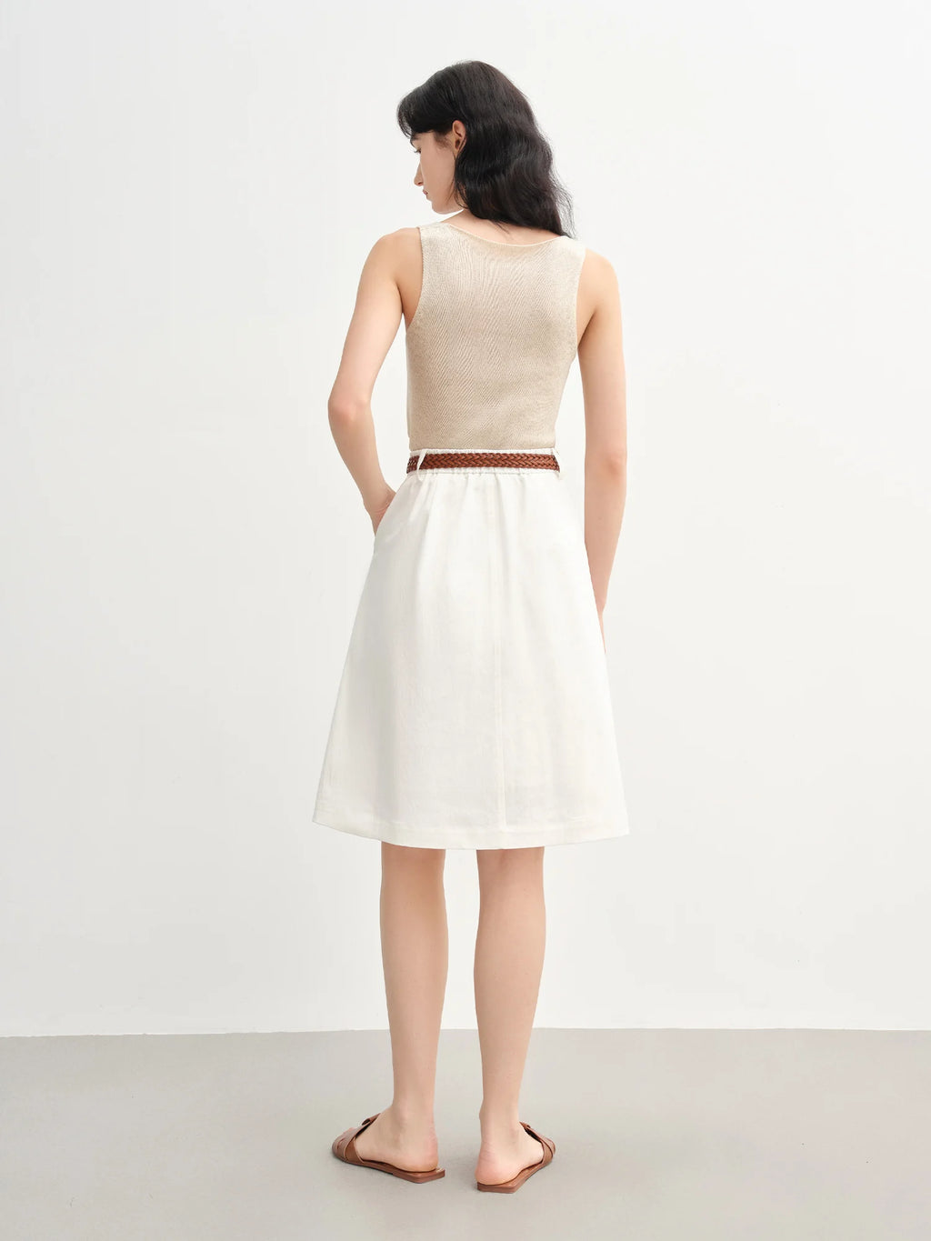 DUSHU Minimalist French Elegant Style Pleated A-line Skirt 2025 Summer New Commute Versatile Short Skirt for Women 25DS82756