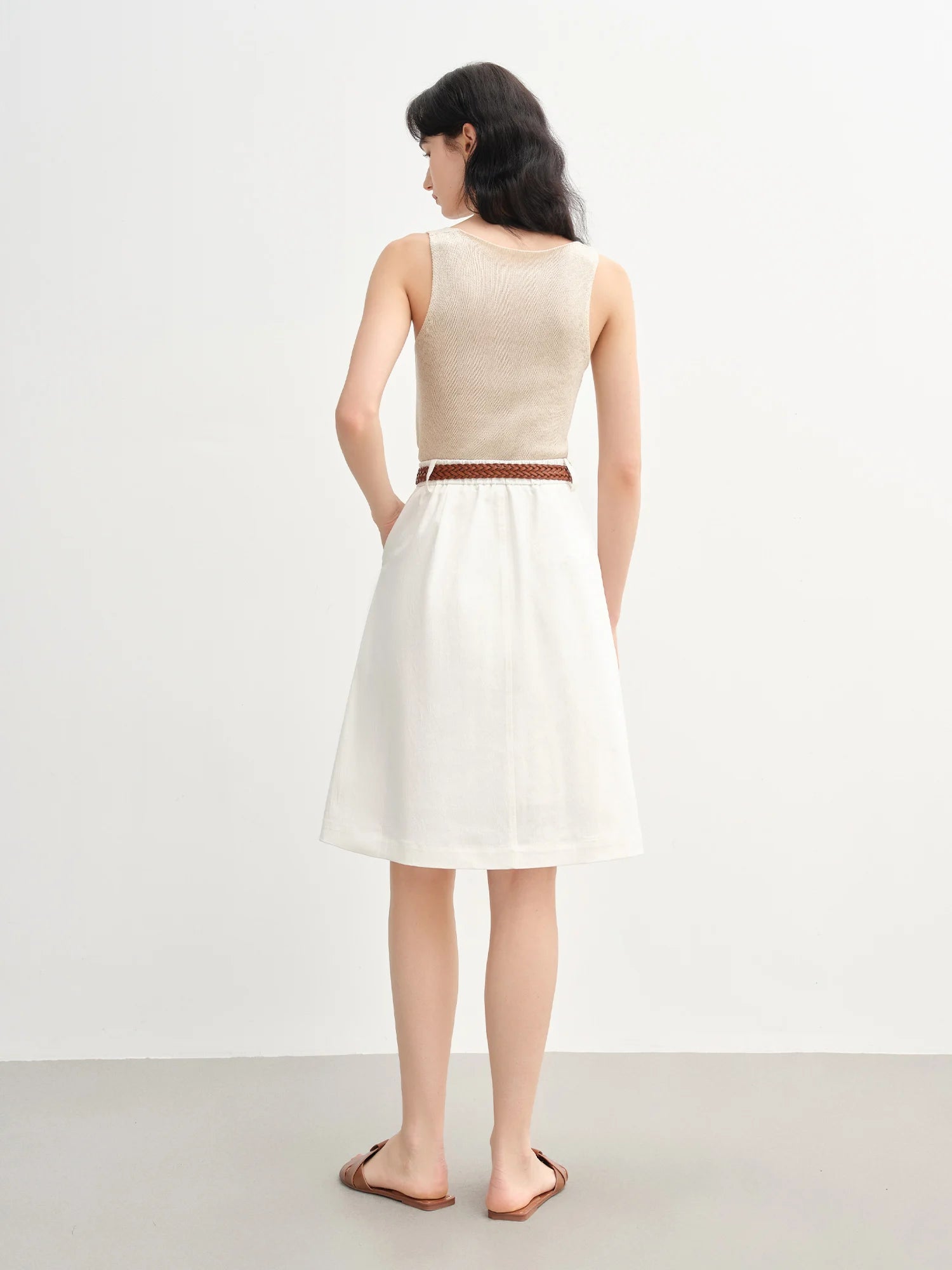 DUSHU Minimalist French Elegant Style Pleated A-line Skirt 2025 Summer New Commute Versatile Short Skirt for Women 25DS82756