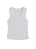 DUSHU Plus Size Round Neck Pink Simple Knitted Vest Tank For Women 2025 Summer New High Elastic Sleeveless Chic Top 25DS82044