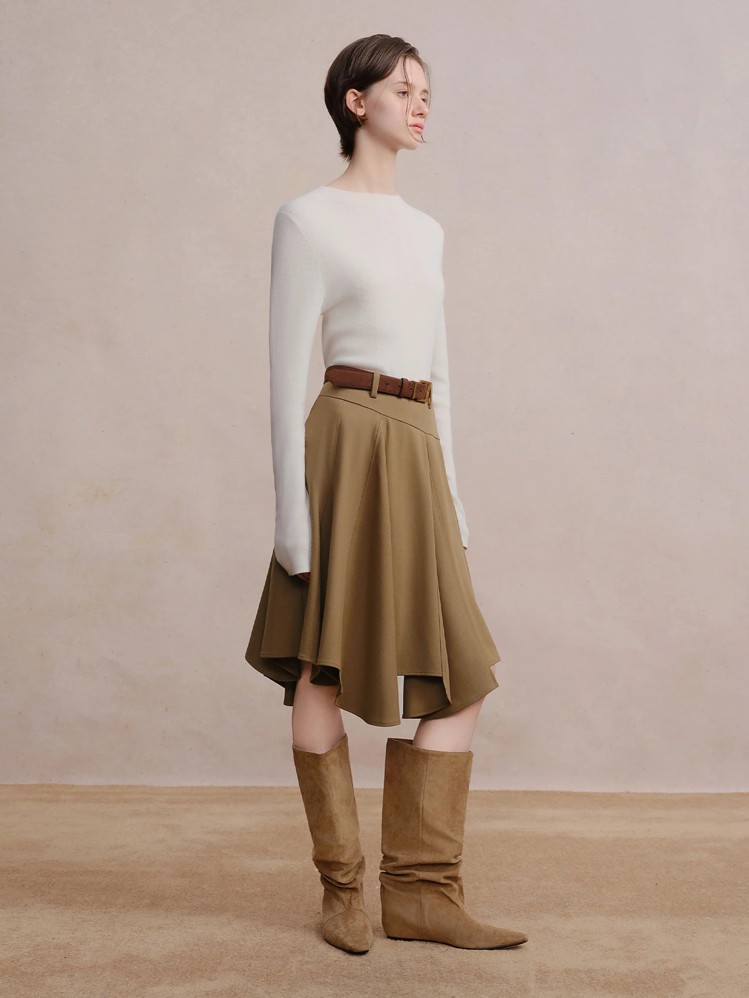 DUSHU Irregular A-line Skirt 2025 Winter Skirt Women Vintage American Style Plaid Streetwear Leisure Mid-length Y2k