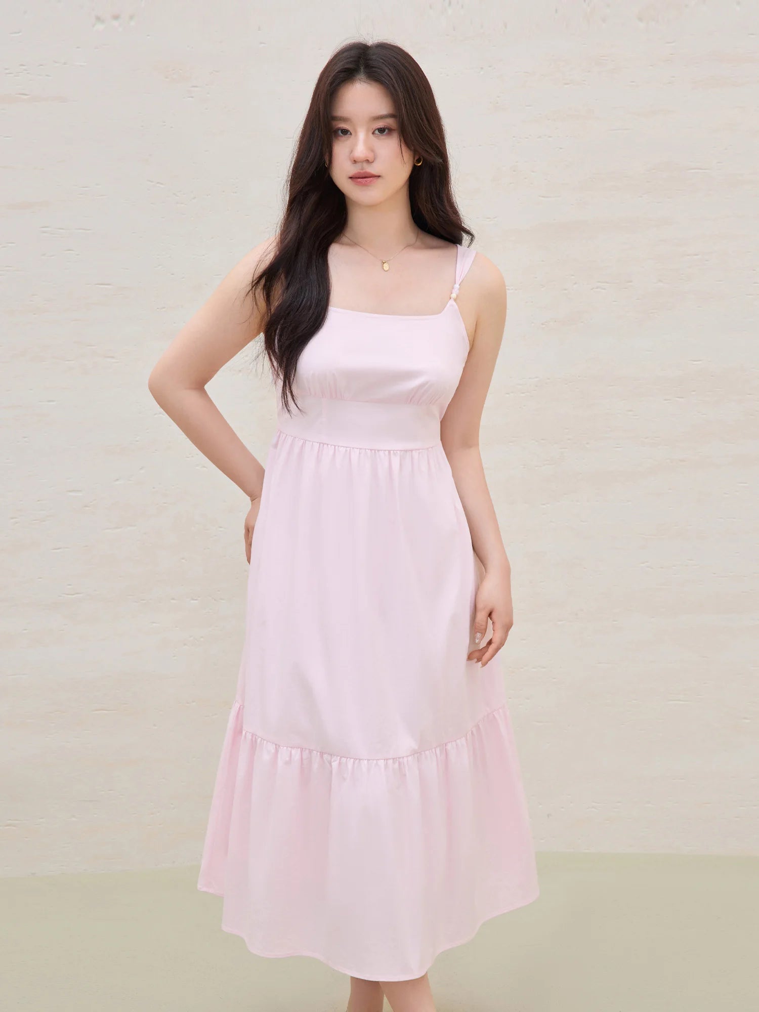 DUSHU 2025 Summer Women's Beaded Adjustable Dress - Dual-Tone Design & Flattering Silhouette Causal Loose 25DS82223