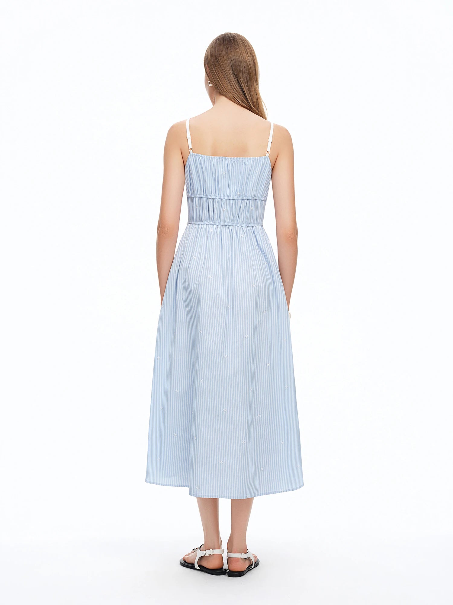 DUSHU 2026 Summer Women's Smocked Panel Spaghetti Strap Dress - Elegant Floral Mini for Vacation and Date Night