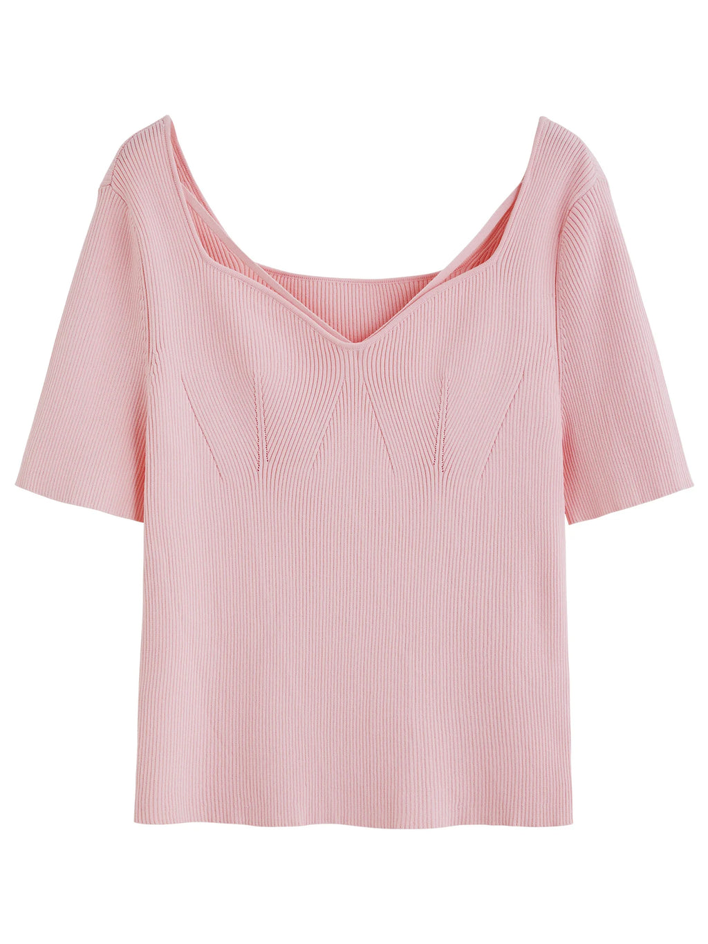 DUSHU Plus Size Commuting Simple Knitted Short-sleeved T-shirt Women 2025 Summer New Arrival Basic Versatile Tops 25DS82042