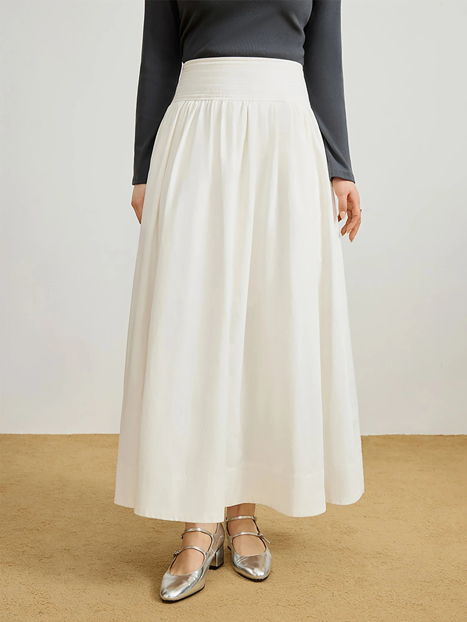 DUSHU Plus Size Women's Clothing Exposed Line Wide Waist Umbrella Skirt 2025 Elegant All-match Chic High Waist Skirt 25DS81137