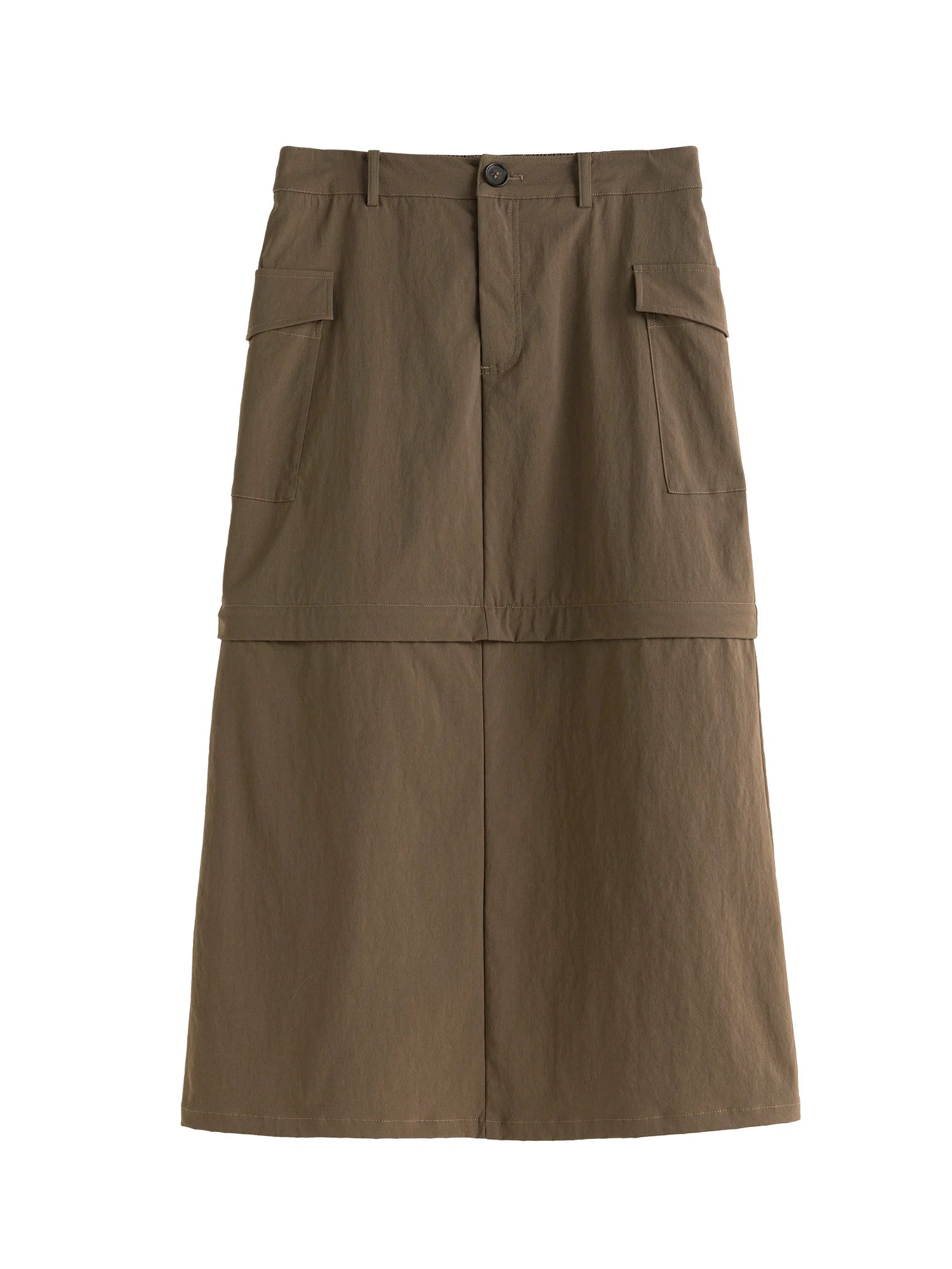 DUSHU Women's Clothing Detachable Design Two One High Waisted Loose Slimming Workwear Skirt, 2024 Autumn New 24DS83161