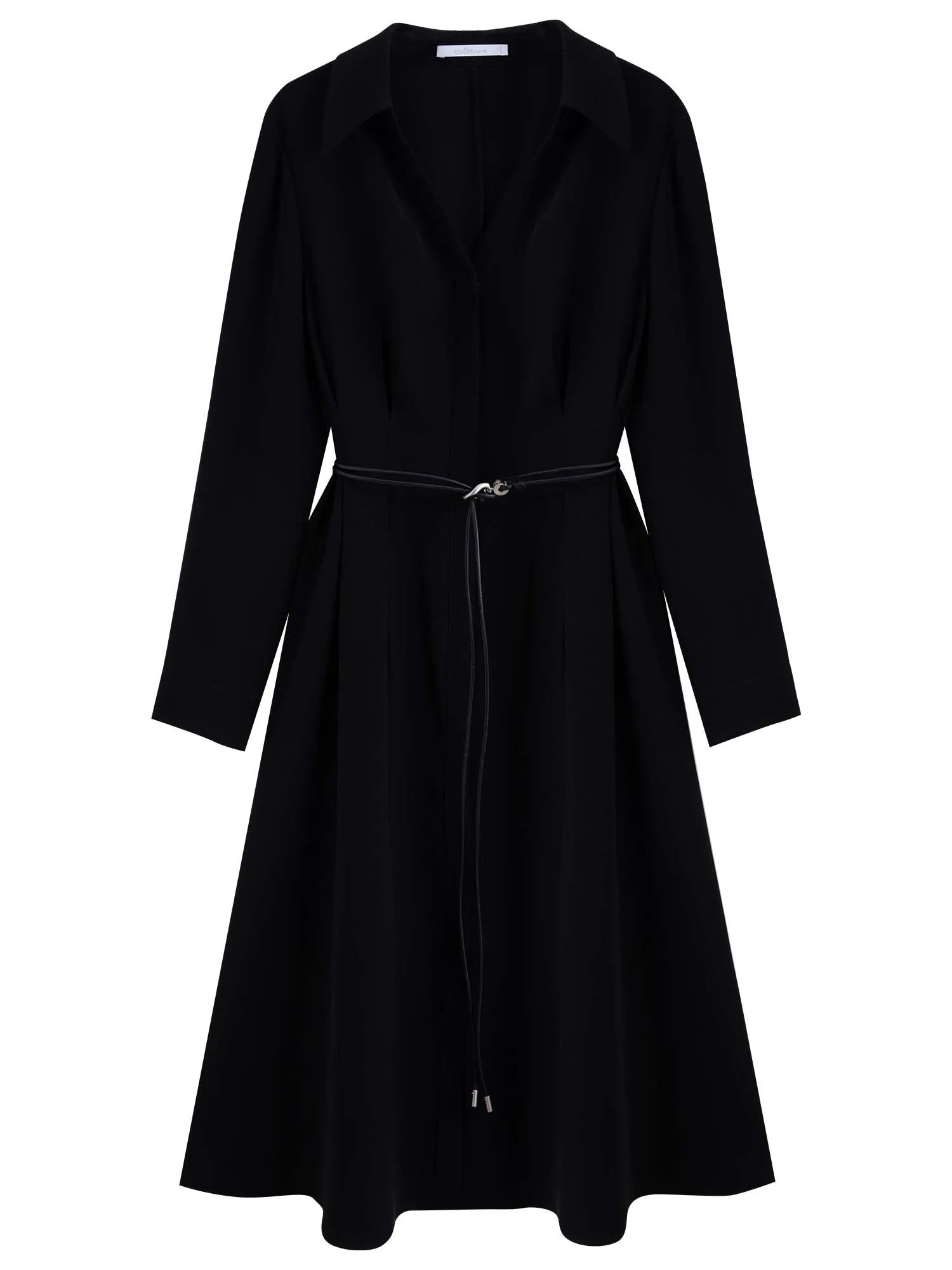 DUSHU Plus Size Office Lady Dress 2025 Spring New Product Temperament Waist Cinching Dress Casual Loose Dress 25DS81260