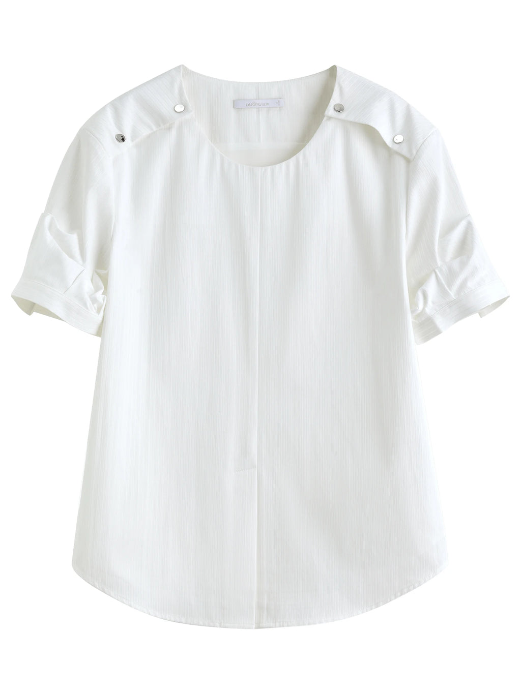 DUSHU Minimalist Style White Shirt Summer 2025 New Arrival Fashion Commuter Elegant Temperament Short-sleeved Top 25DS82626