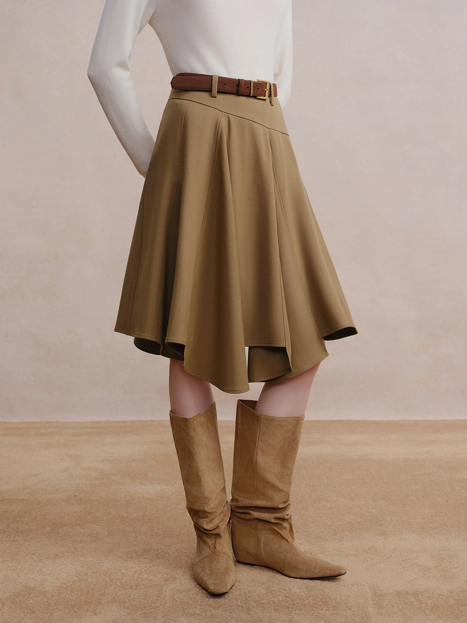 DUSHU Irregular A-line Skirt 2025 Winter Skirt Women Vintage American Style Plaid Streetwear Leisure Mid-length Y2k