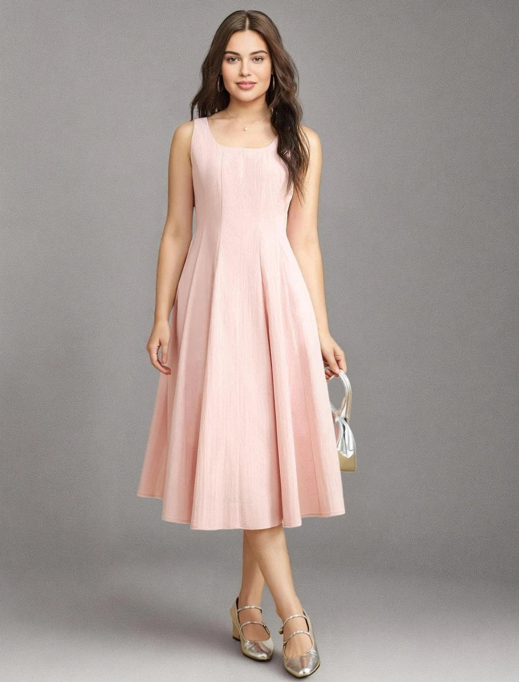DUSHU Plus Size Office Lady Textured Temperament Dress 2025 New Fashion Suspender Dress Casual Loose Women Dress 25DS81102