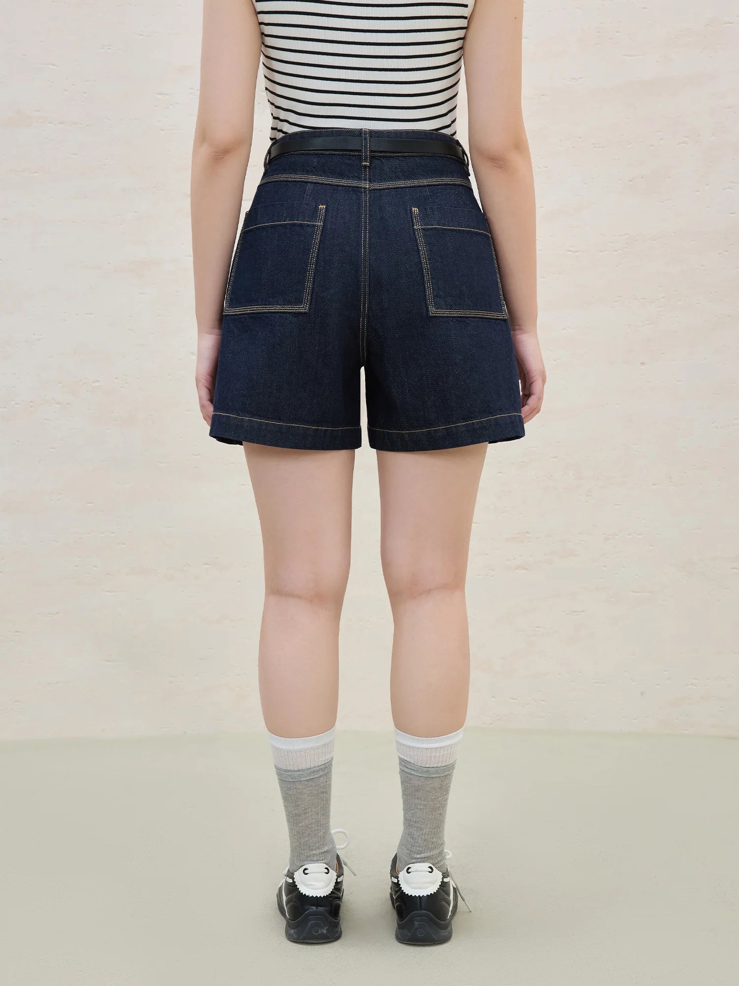 DUSHU Plus Size Original Color Denim Shorts For Women 2025 Summer New Arrival Commuting High Waist Slim Jeans Shorts 25DS82060