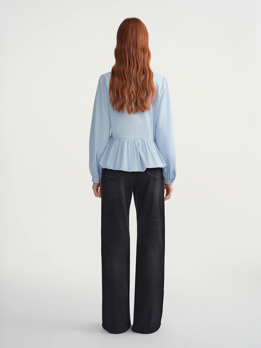 DUSHU Plus-Size Women's Relaxed Lace Collar French-Style Shirt with Subtle Design and Lace Patch Pocket 2025 Winter New Arrival