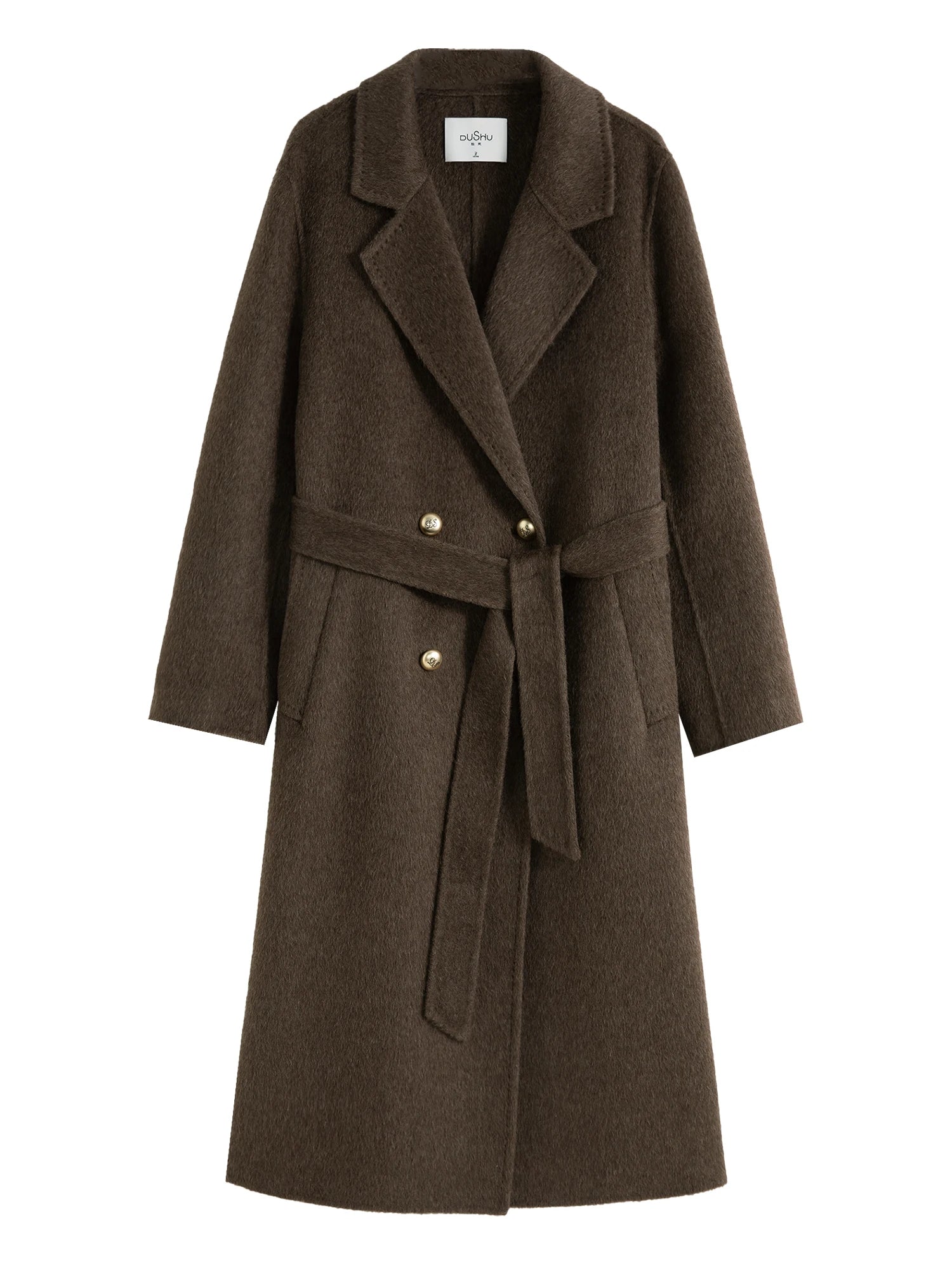 DUSHU Texture Woolen Coat 2024 Winter New Item High-end Yak Fur Women Casual Loose Women Woolen Coats 24DS84269