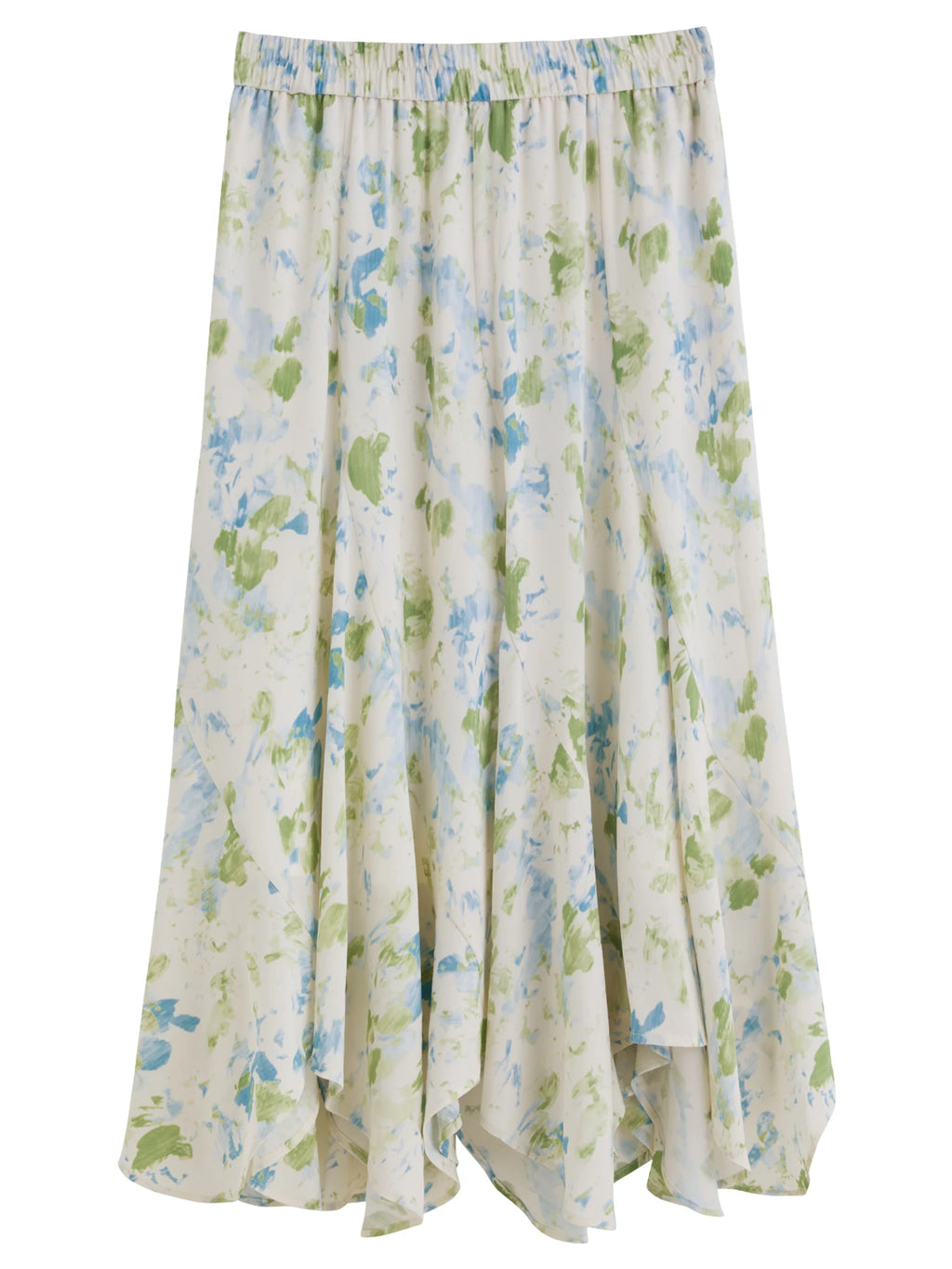 DUSHU Plus Size Women's Clothing [Summer Oil Painting] Irregular Floral Skirt A-line Skirt 25DS82559