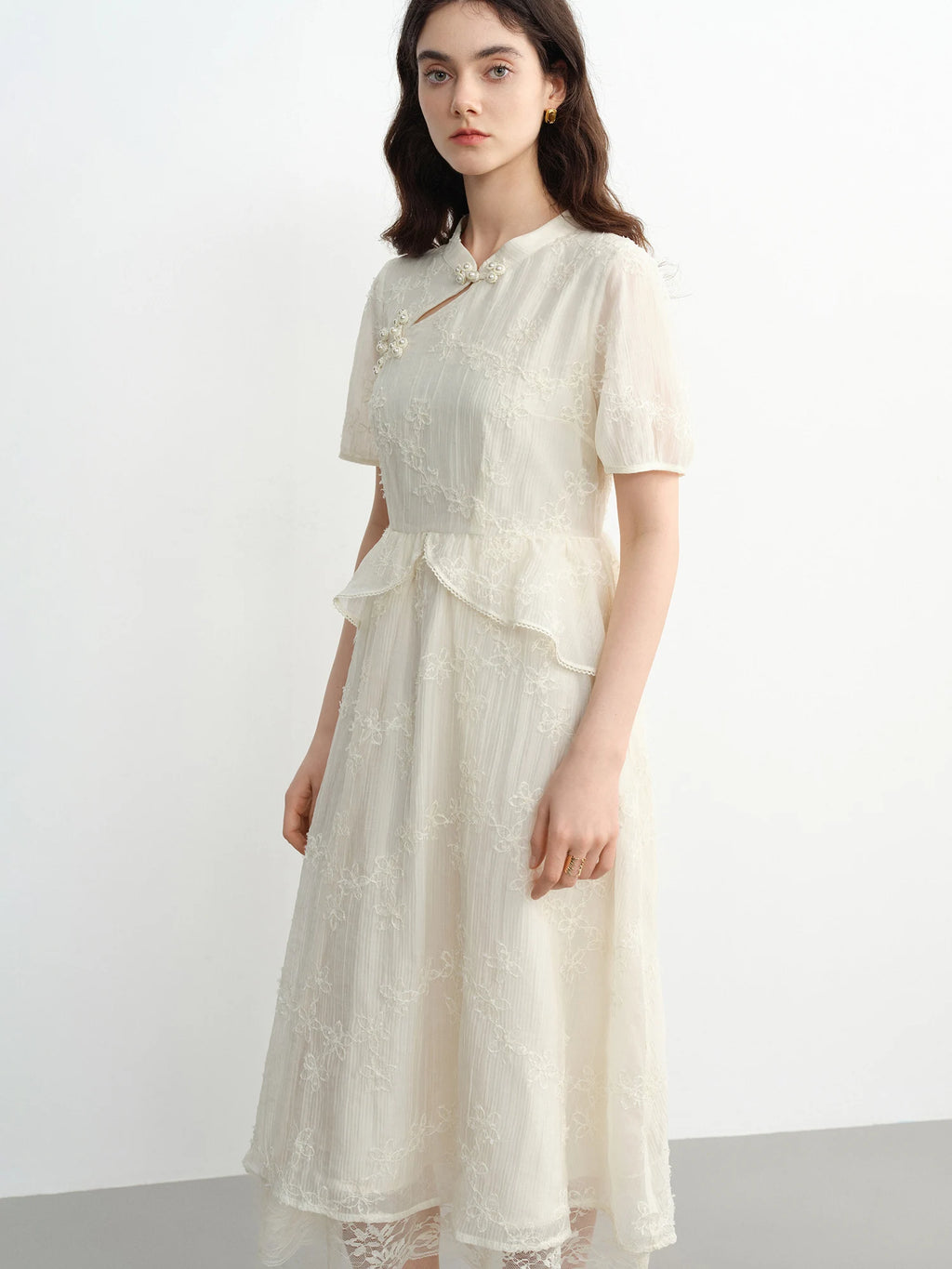 DUSHU Plus Size Women's French Romantic New Chinese Dress 2025 Summer Retro National Style Patchwork 25DS82320