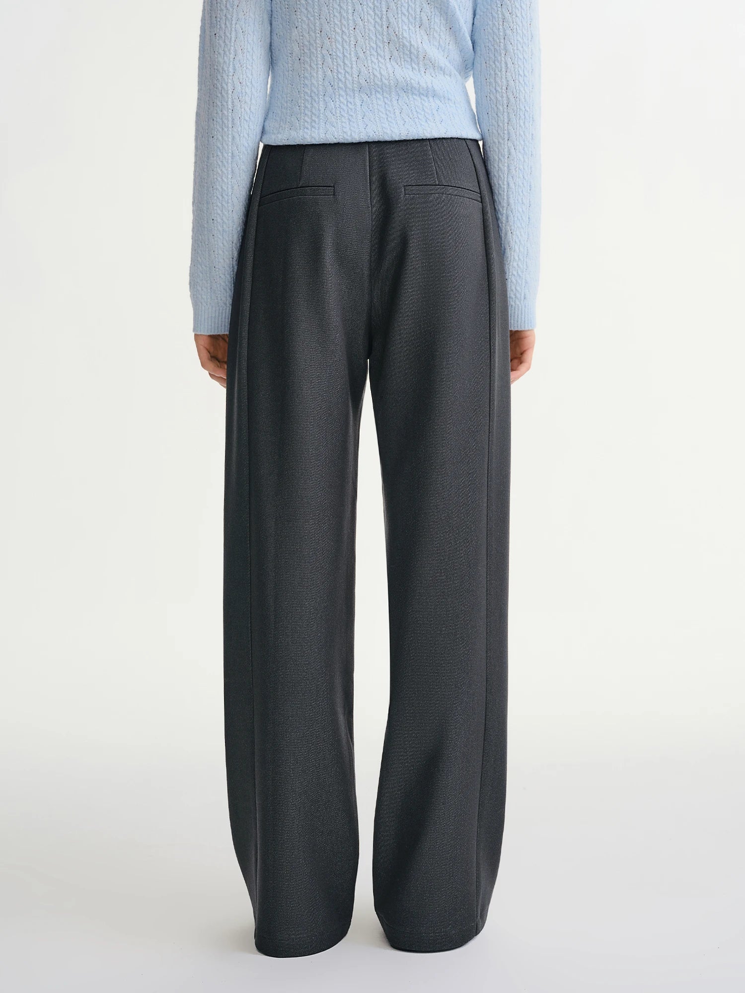 DUSHU Plus-size Women's Career Advancement Tailored Slightly Flared Pants Winter High-waisted Flattering Straight-leg Casualwear