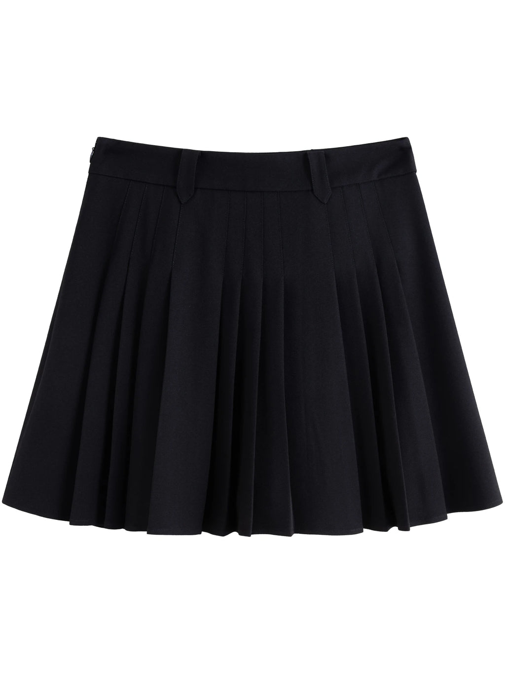 DUSHU Black High Waist All-match Skirt For Women 2025 Spring New Design Pleated A-line Short Skirt Gray Bottom Outfit 25DS81035