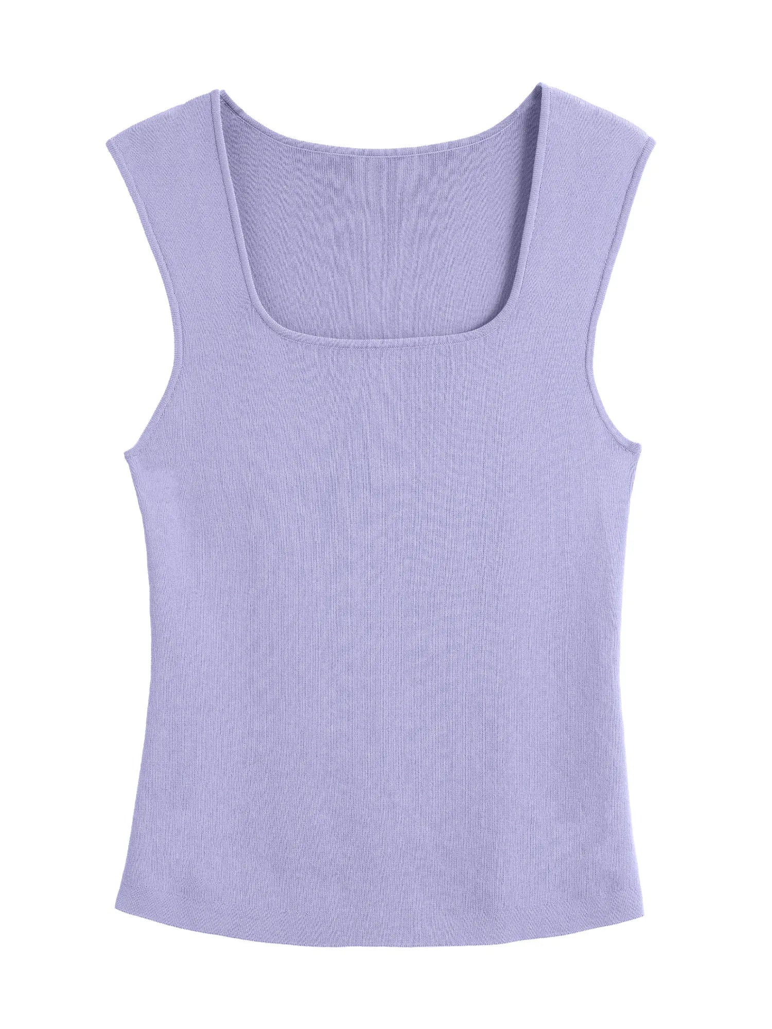 DUSHU Single Bundle Women's Clothing 2025 New Simple Knitted Camisole Vest Fashionable Big U-neck Versatile Top 25DS81209