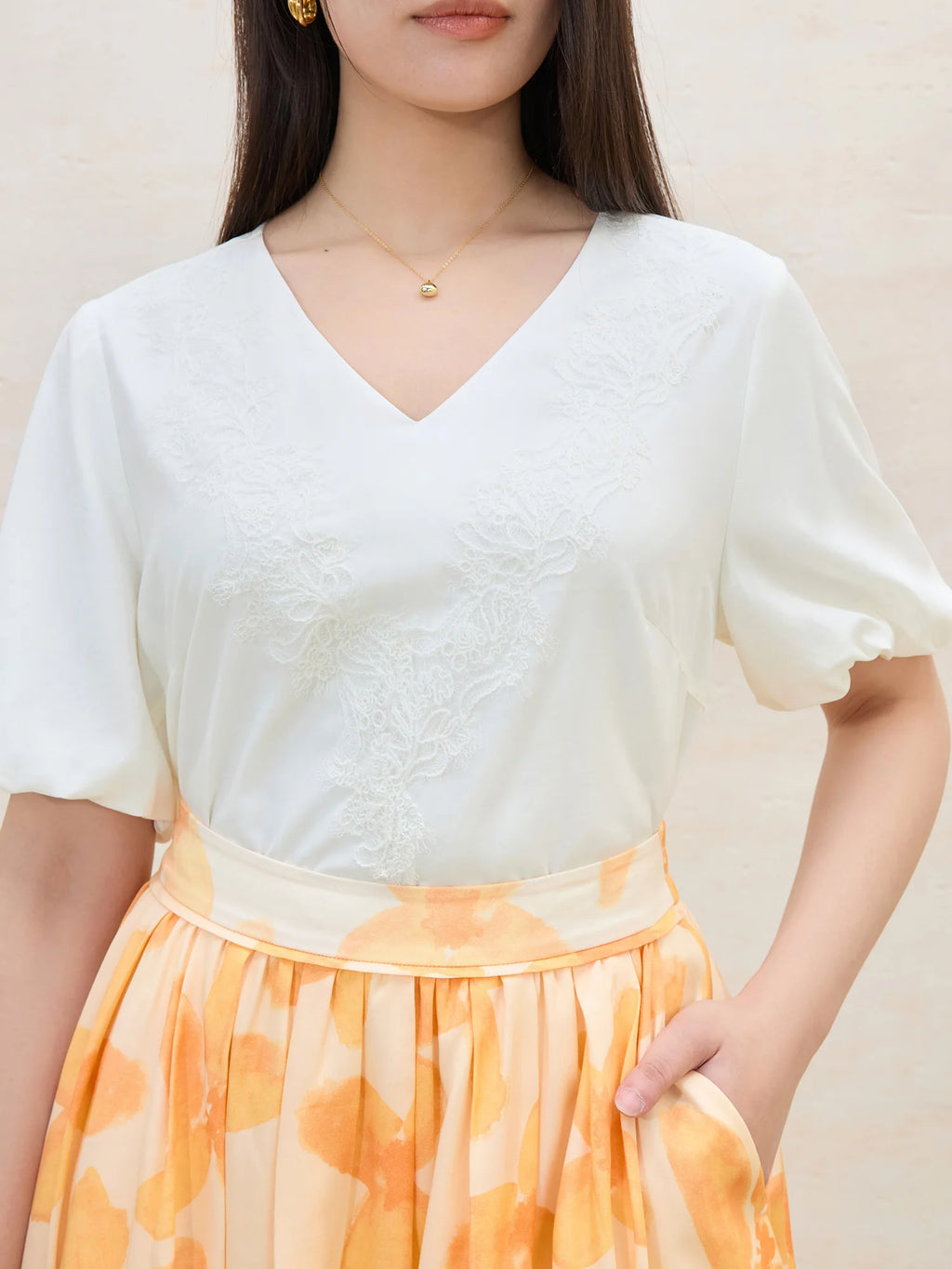 DUSHU Simple Style Lyocell Loose Flower Sleeve Short-sleeved Top 2025 Summer New Versatile Casual Shirt Blouse Women 25DS82055