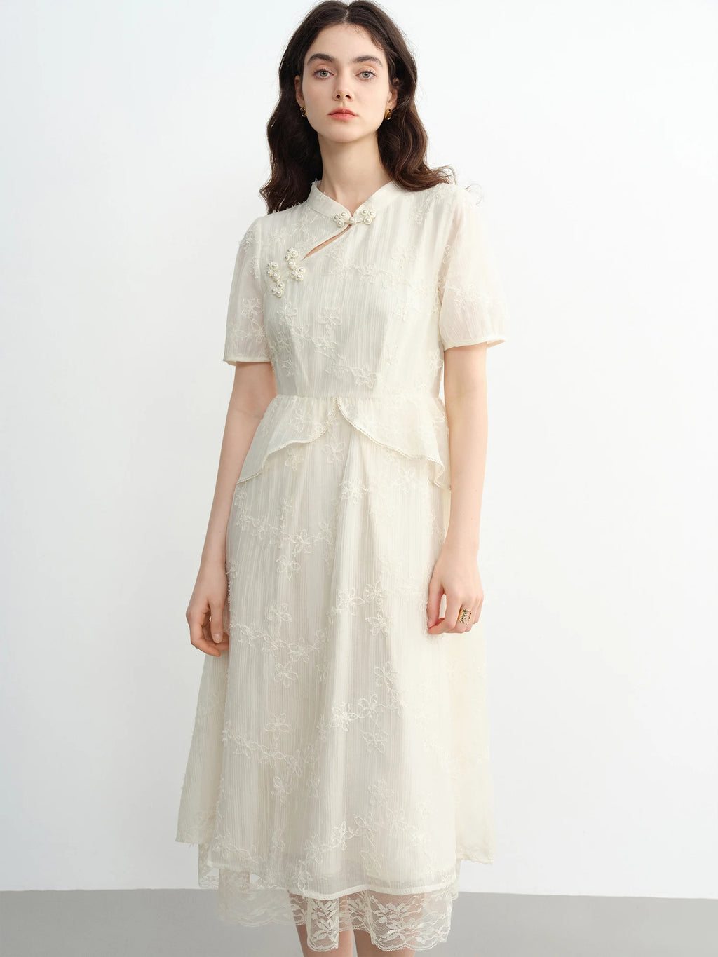 DUSHU Plus Size Women's French Romantic New Chinese Dress 2025 Summer Retro National Style Patchwork 25DS82320